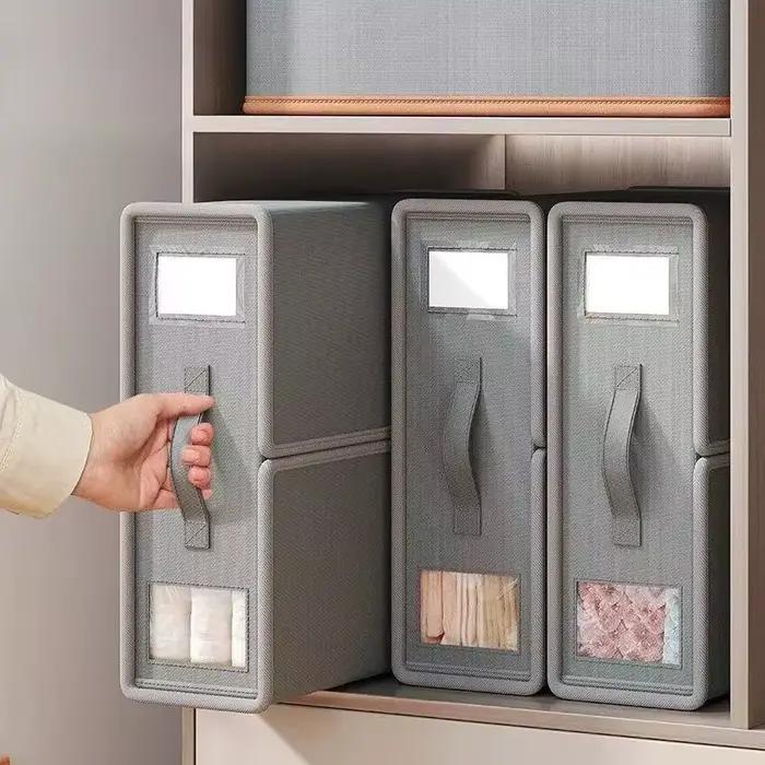 Nouvelle boîte de rangement en tissu non tissé de couleur unie pour draps de lit