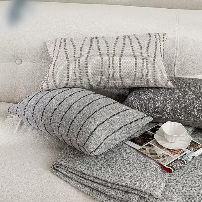 Housse de coussin en tissu mélangé de luxe haut de gamme