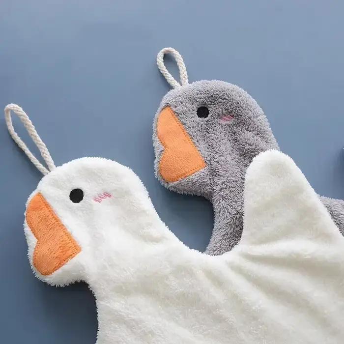 Serviettes à main canard mignon serviette suspendue cuisine salle de bain oie boule