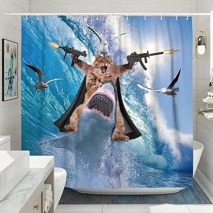 Rideau de douche drôle