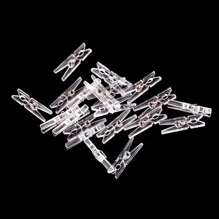 Petites pinces à linge pour photo, pinces à papier, décoration artisanale, mini taille, clips en plastique, 25m, 20 pièces
