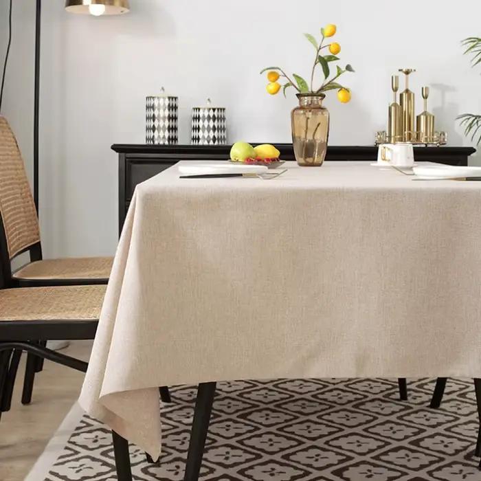 Nappe rectangulaire en coton et lin