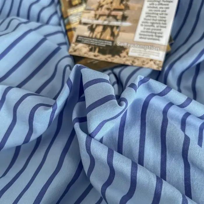 Ensemble de literie à rayures bleues