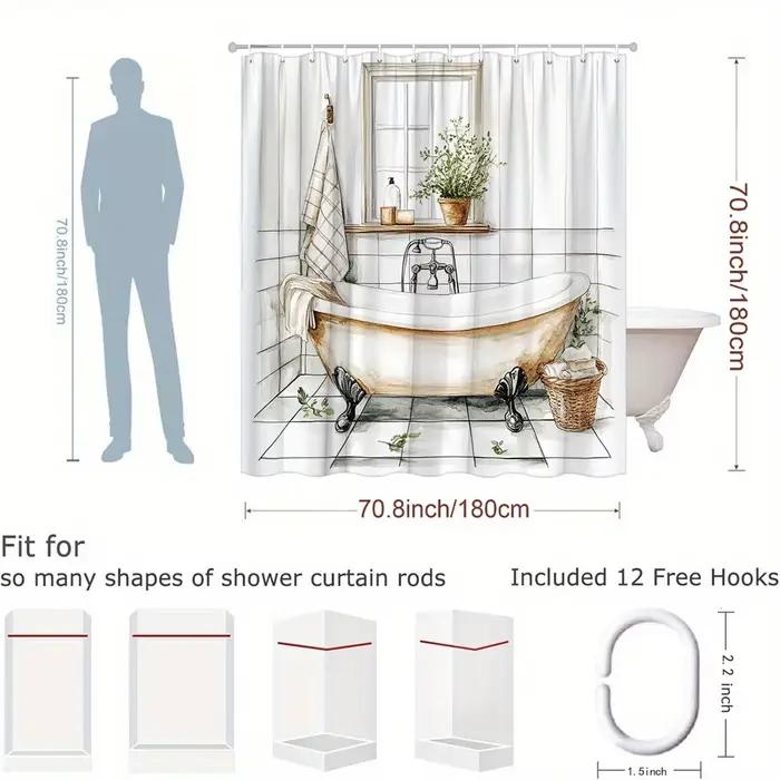 Rideau de douche rustique pour baignoire