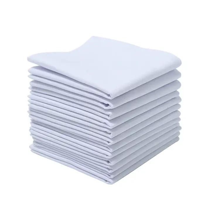Serviettes carrées en coton blanc 40x40cm