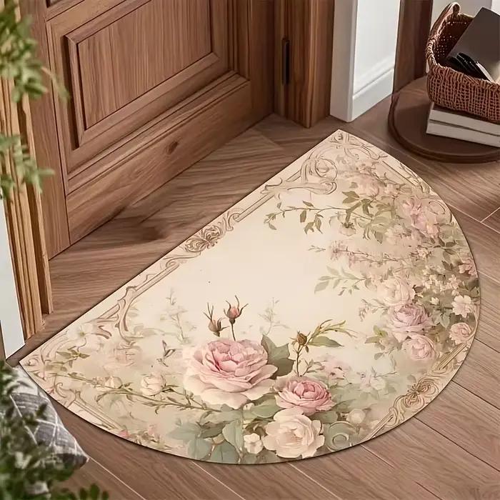 Tapis semi-circulaire à fleurs de style bohème