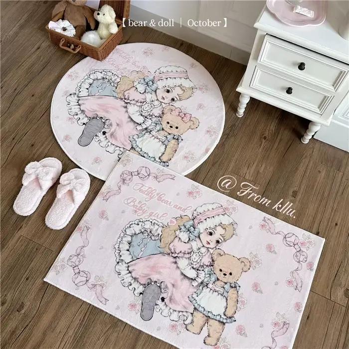Tapis doux en cachemire de dessin animé pour fille
