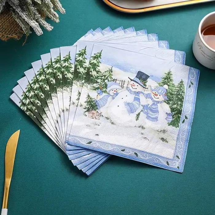 Serviettes jetables imprimées de noël