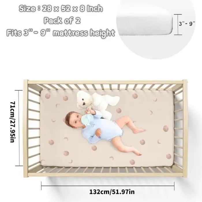 U13F 2PCS / Set Baby Fitted Sheet Garçons Filles berce