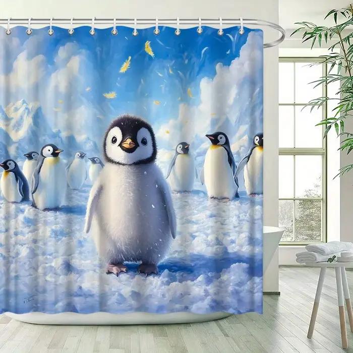 Adorable rideau de douche pingouin – imperméable