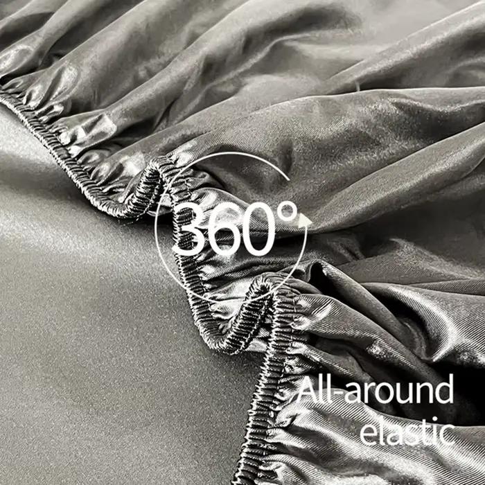 Ensemble de 3 draps-housses en satin de luxe