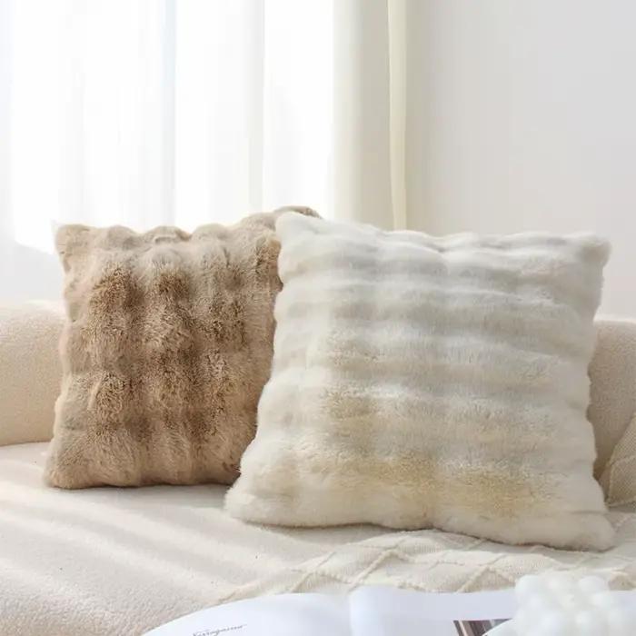 Housse de coussin en peluche épaisse 18x18
