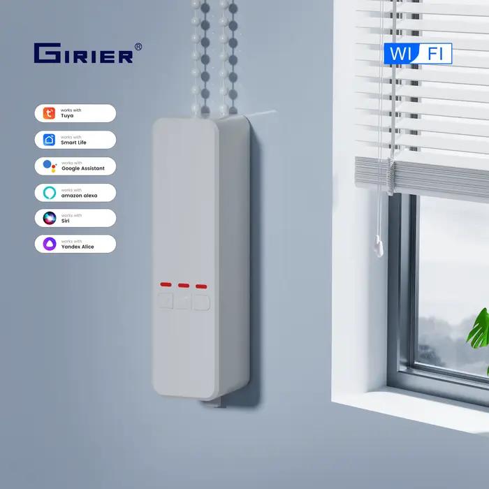 GIRIER – moteur de rideau intelligent, WiFi, moteur de pare-soleil motorisé pour stores, fonctionne avec Alexa Google Home Assistant, prend en charge l'application Tuya