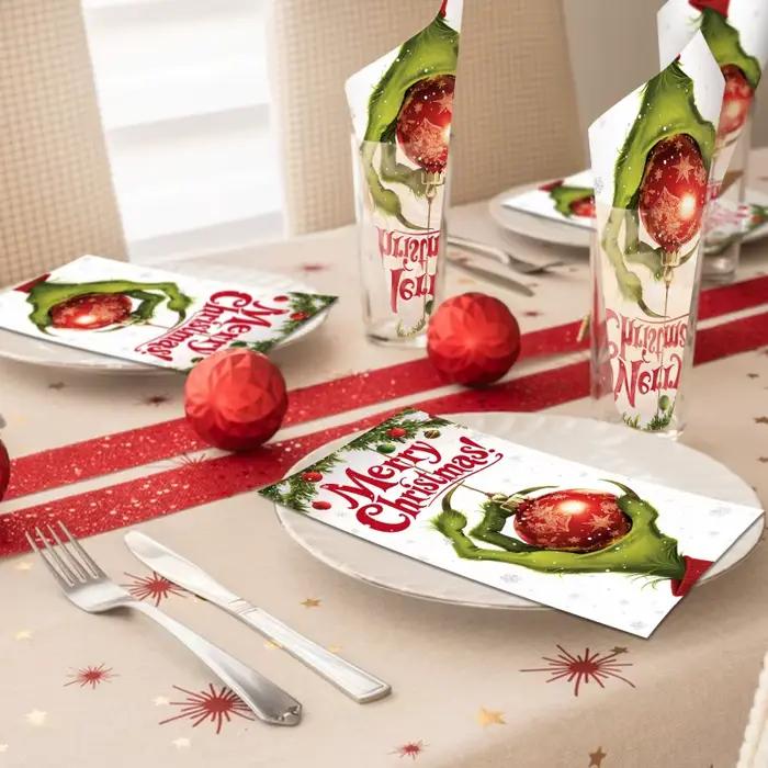 Serviettes en papier thème de noël pour invités