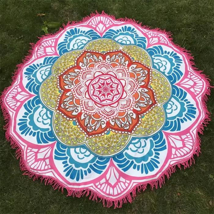 Serviette de plage en microfibre à franges