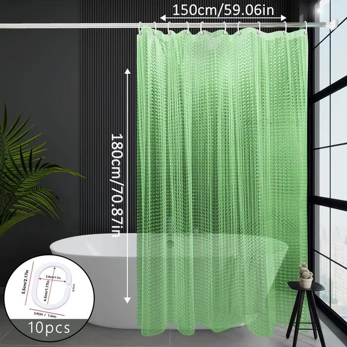 Rideau de douche vert œil de chat