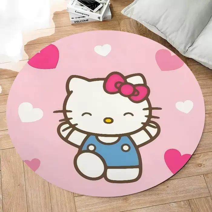 Tapis rond rose Hello Kitty mignon