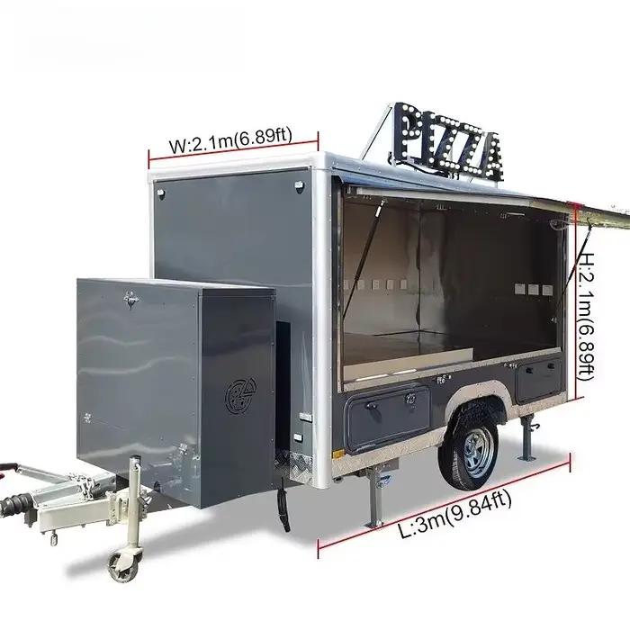Remorque alimentaire, camion de restauration, cuisine mobile professionnelle, construction robuste, grande zone de préparation pour la restauration en plein air et la vente de rue