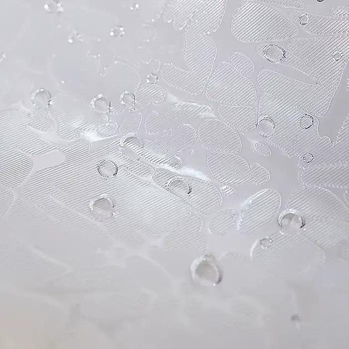 Rideaux de douche transparents à motif géométrique ondulé