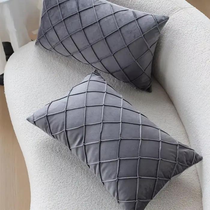 Housse de coussin grise pour canapé salon 30x50
