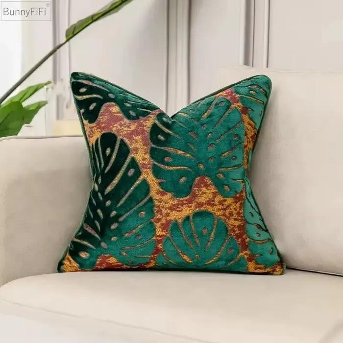 Juste de coussin en velours de luxe pour canapé