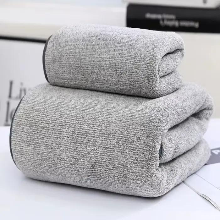Ensemble de serviettes rayées en bambou à séchage rapide