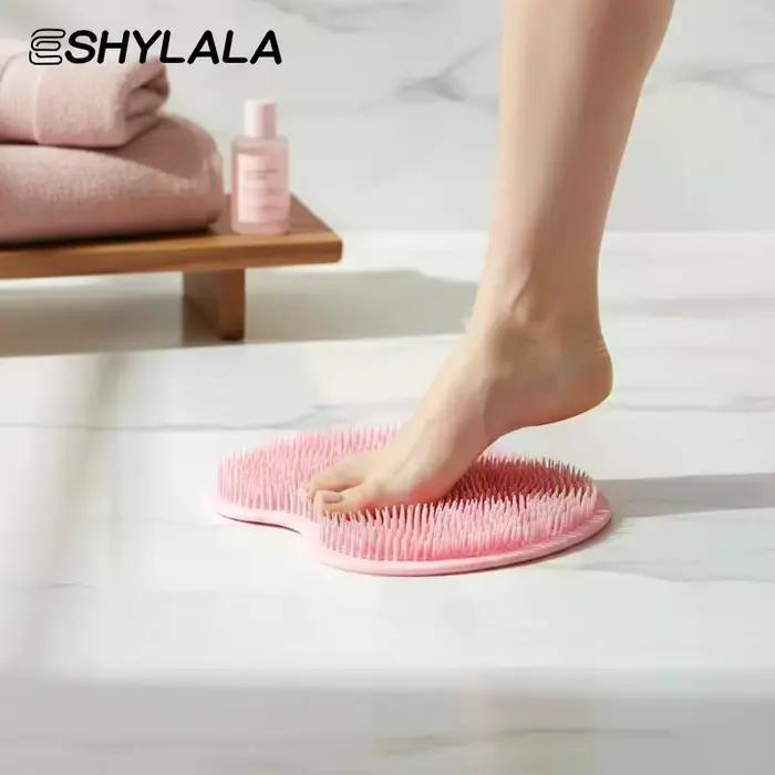 Tapis de douche exfoliant antidérapant mural pour le dos et les pieds
