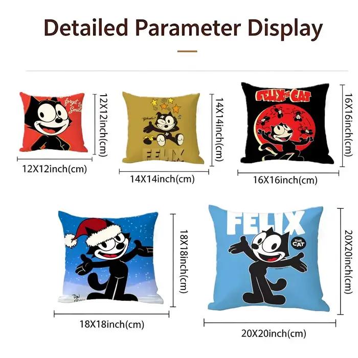 Housse de coussin de dessin animé Felix le chat
