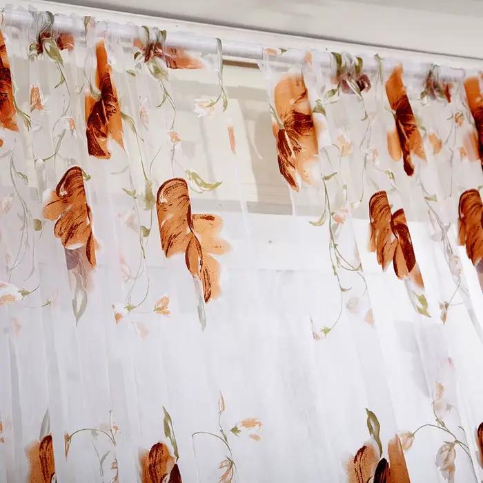 Rideaux en Tulle à fleurs pour salon