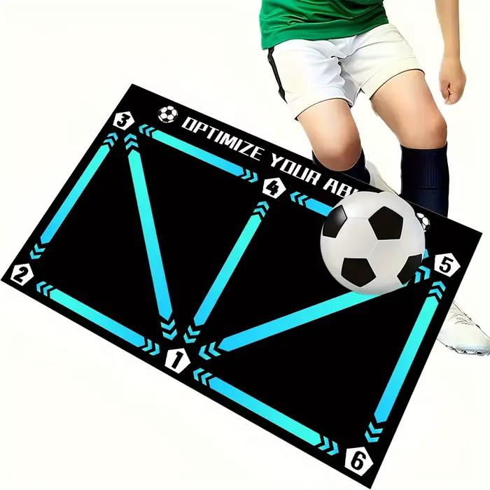 Nouveau tapis d'entraînement de contrôle de football |   Fond en caoutchouc stable et silencieux |   Conception de guidage numérique |   Améliore le toucher du ballon, la formation quotidienne