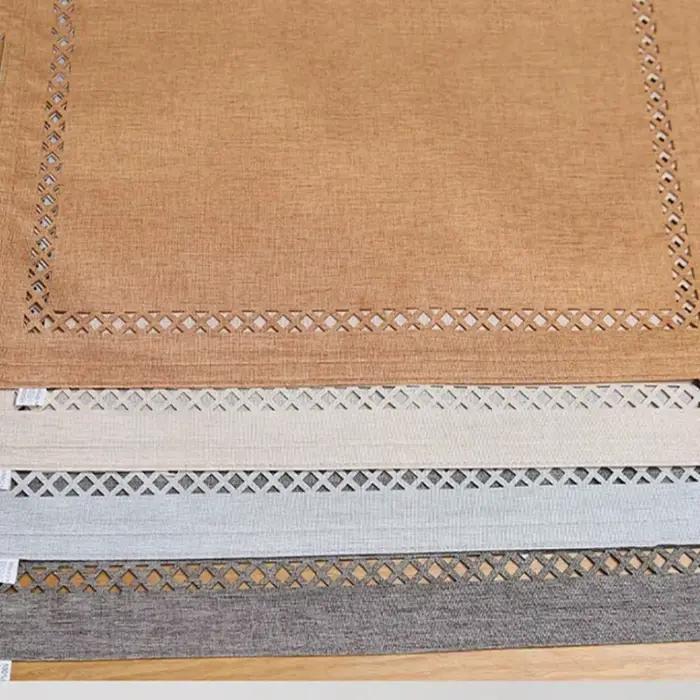 Tapis de Table à manger rectangulaire en coton et lin