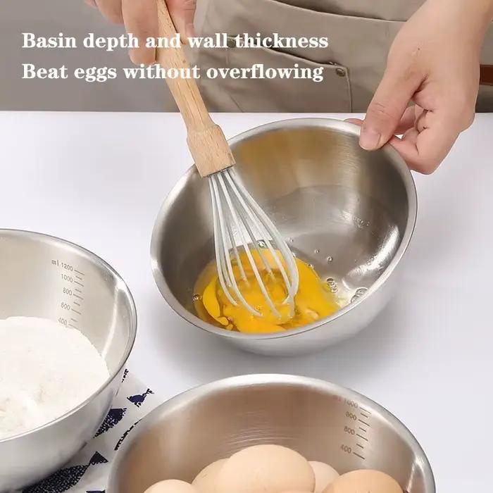 Ensemble de bols en acier inoxydable avec échelle graduée, pour la cuisson, la pâtisserie, le stockage des aliments, bols de mélange de grande capacité, essentiels pour la cuisine à domicile, 1 pièce