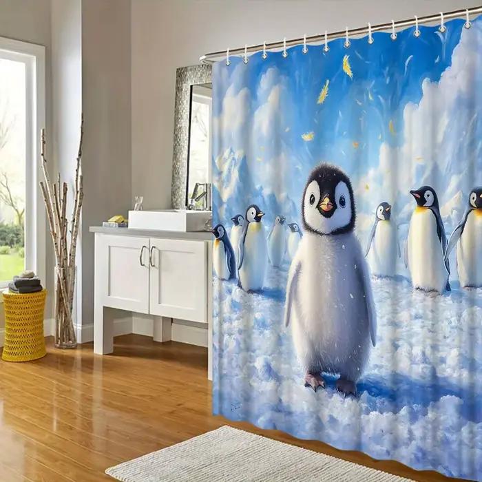 Adorable rideau de douche pingouin – imperméable