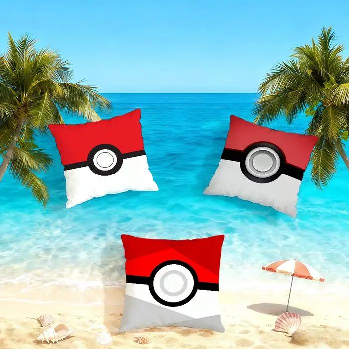 P-Poke B-Ball-ES P-POKEMON-ES Housse de coussin pour la maison, la literie, le canapé, le salon, taie d'oreiller simple et douce pour la peau, cadeau de fête