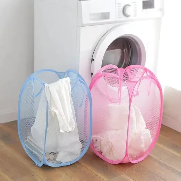 Panier à linge en maille pliable