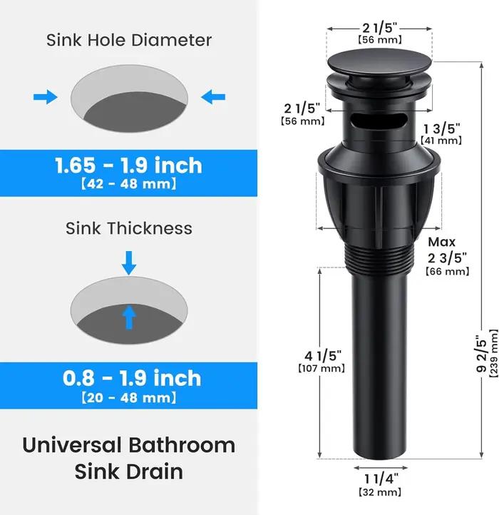 Bonde de lavabo avec siphon anti-débordement