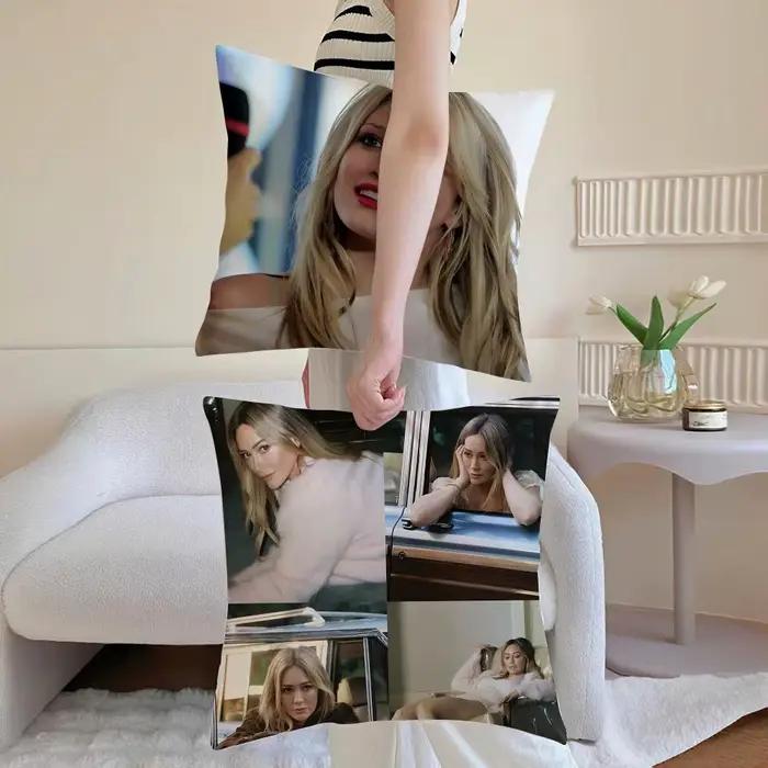 Housse de coussin funky H-hilary Duff en lin lavable Islande