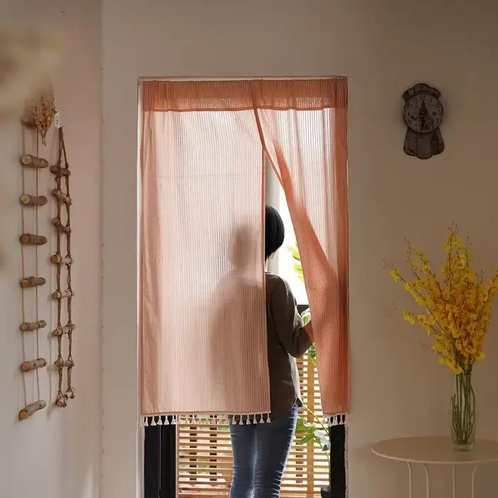 Rideau de porte en coton et lin de Style japonais