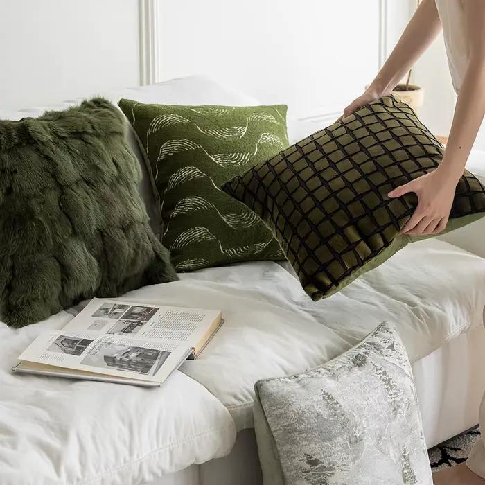 Juste de coussin Jacquard au design nordique