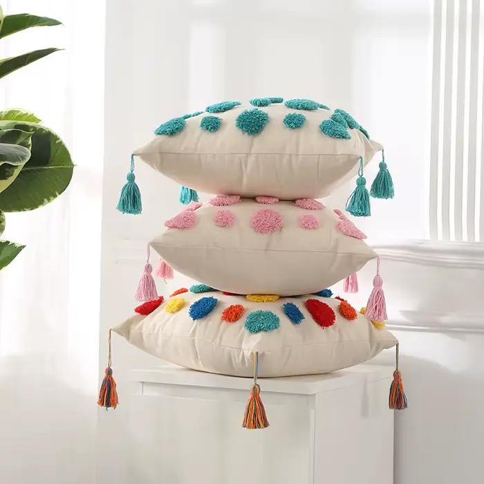 Juste de coussin capitonnée bohème