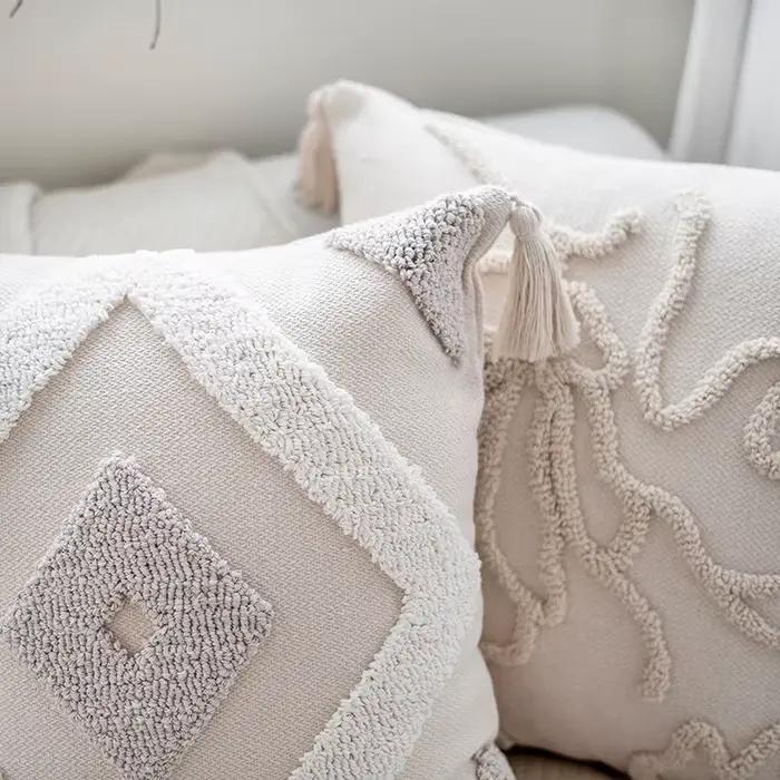 Housse de coussin capitonnée style bohémien