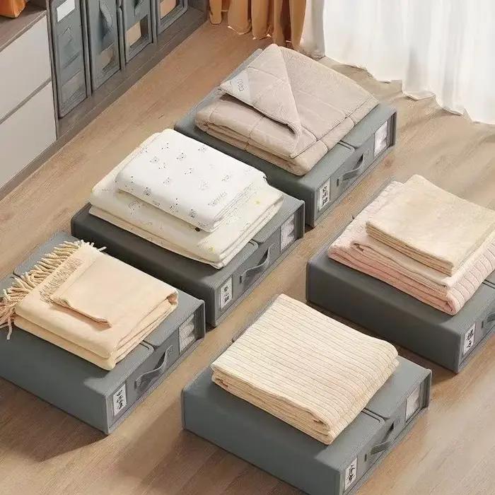 Nouvelle boîte de rangement de drap de lit en tissu Non tissé Simple de couleur unie