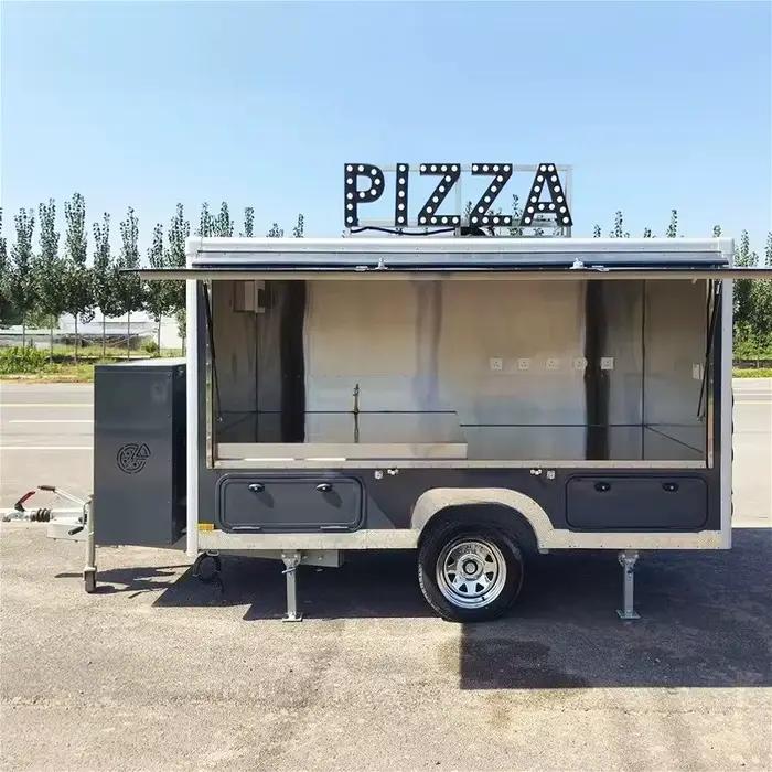 Remorque alimentaire, camion de restauration, cuisine mobile professionnelle, construction robuste, grande zone de préparation pour la restauration en plein air et la vente de rue