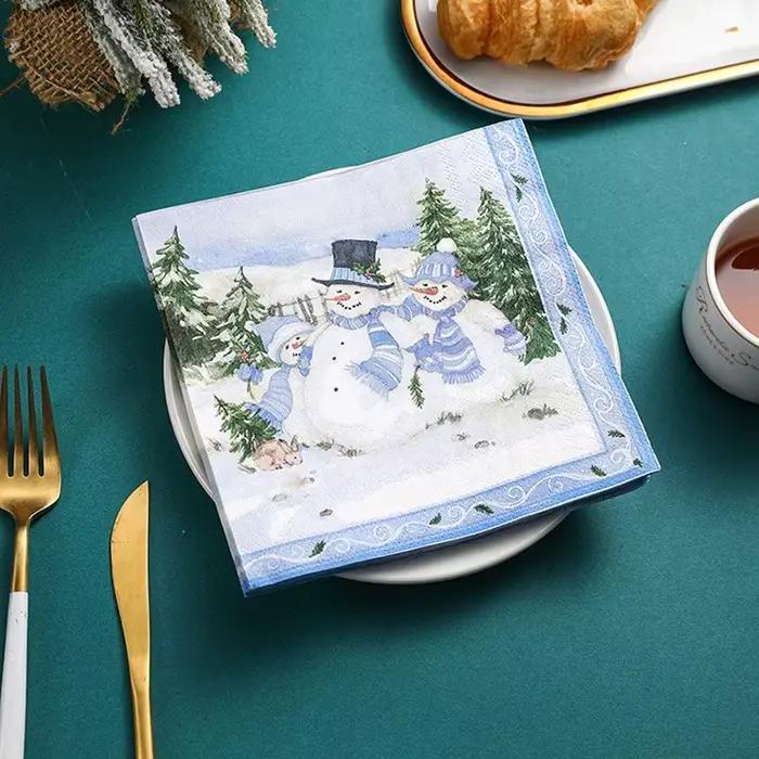 Serviettes jetables imprimées de noël