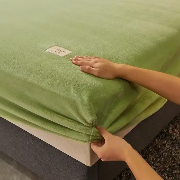 Drap-housse en velours doux et épais