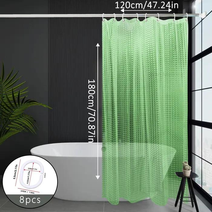 Rideau de douche vert œil de chat