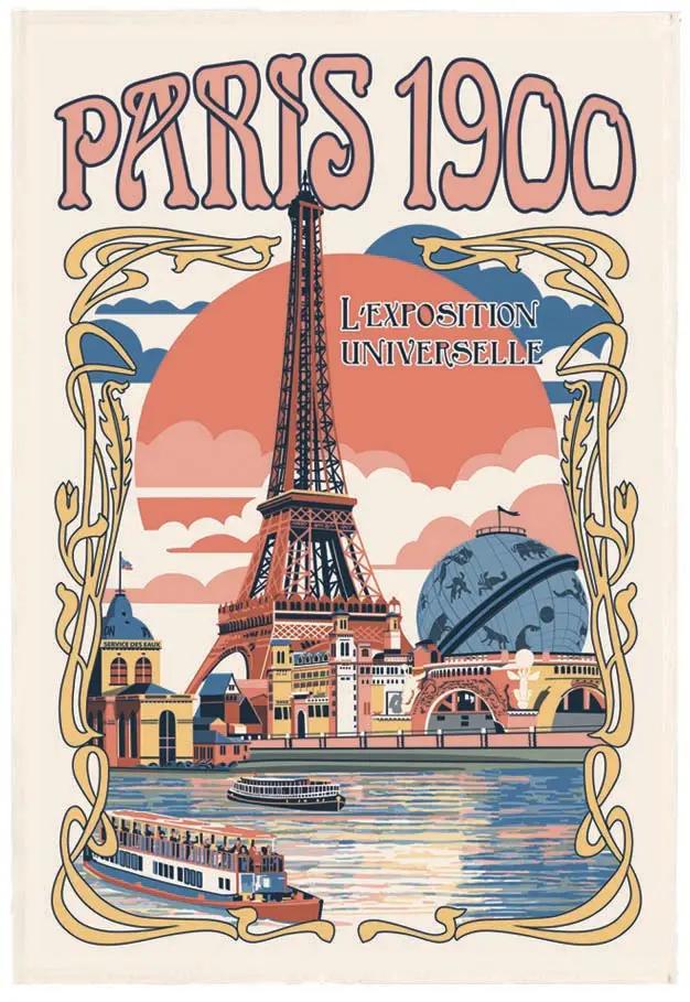 Torchon Paris Expo universelle Ecru 48 x 72