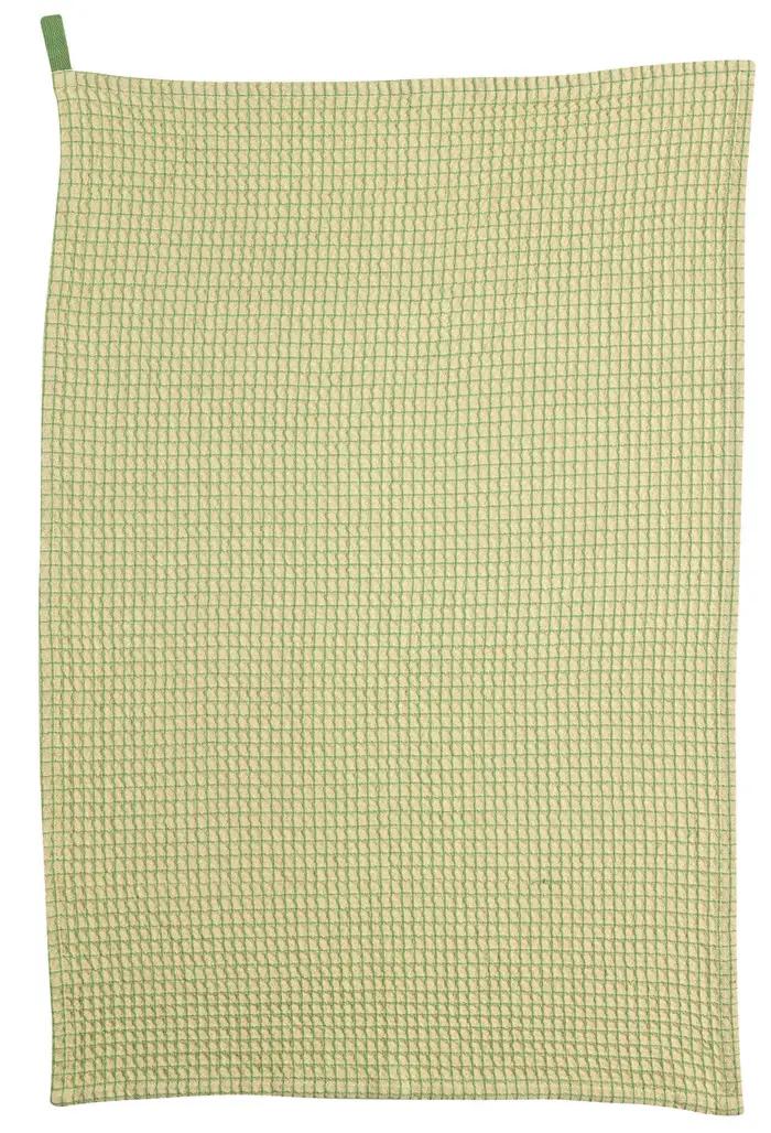 Torchon nid d'abeilles bicolore Mumba Prairie naturel 50 x 70