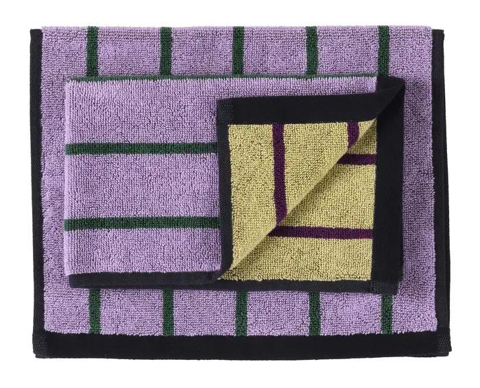 Lot de 2 serviettes invits Charly Lilas 30 x 50