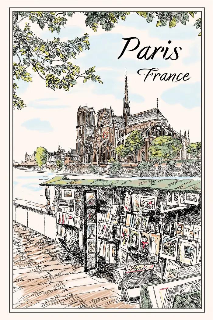 Torchon Quai Notre Dame Ecru 48 x 72